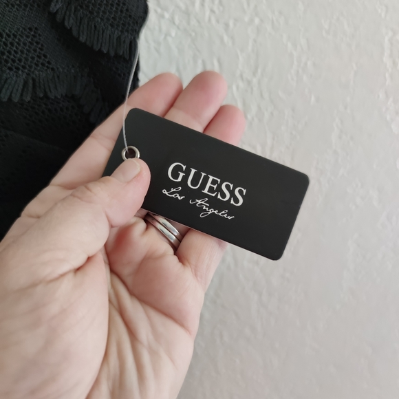 Guess 💜 NEW‎ Ashley Tiered Lace Sheath Dress Black - Picture 4 of 12